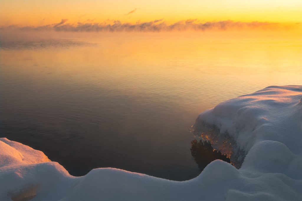 Colorful Sea Smoke Sunrise - Beacon Pointe | Duluth Lakeview Hotel On ...